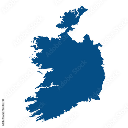 Ireland map. Map of Ireland in blue color