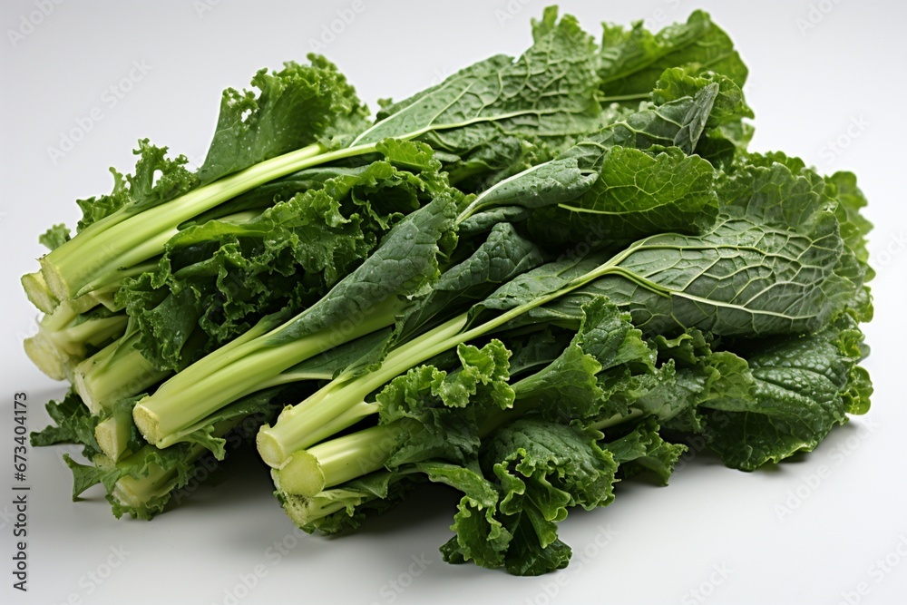 broccoli on a white background, fresh lettuce. Generated in Ai broccoli on a white background, fresh lettuce. Generated in Ai