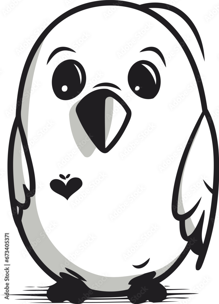 Obraz premium Cute cartoon penguin on a white background. Vector illustration.