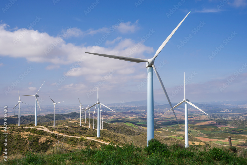 San Esteban wind farm, Barasoain, Valdorba mountains, Navarra, Spain San Esteban wind farm, Barasoain, Valdorba mountains, Navarra, Spain