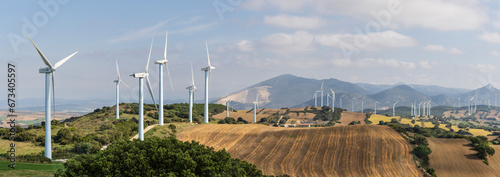 San Esteban wind farm, Barasoain, Valdorba mountains, Navarra, Spain photo