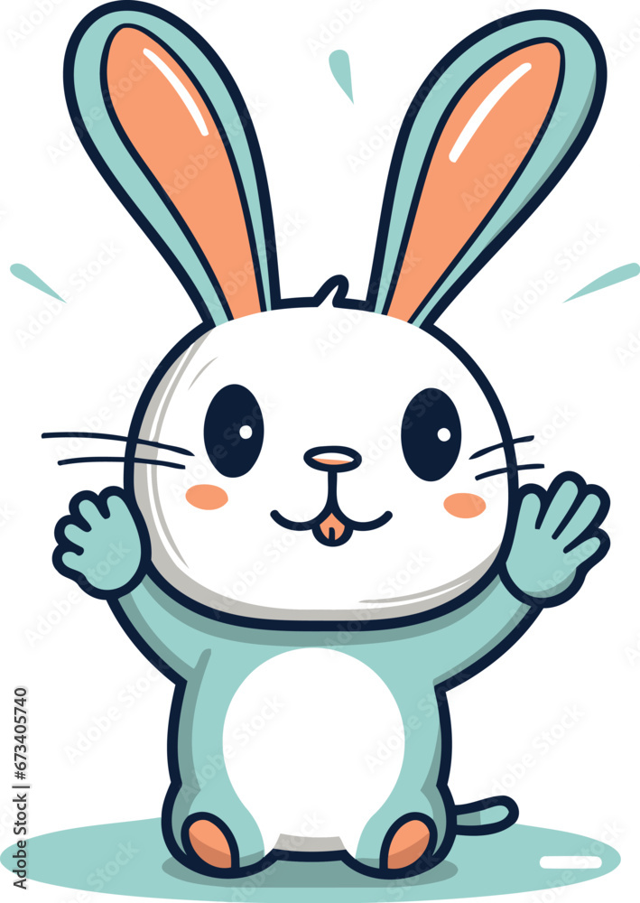 Rabbit cartoon character. Vector illustration isolated on a white background. Rabbit cartoon character. Vector illustration isolated on a white background.