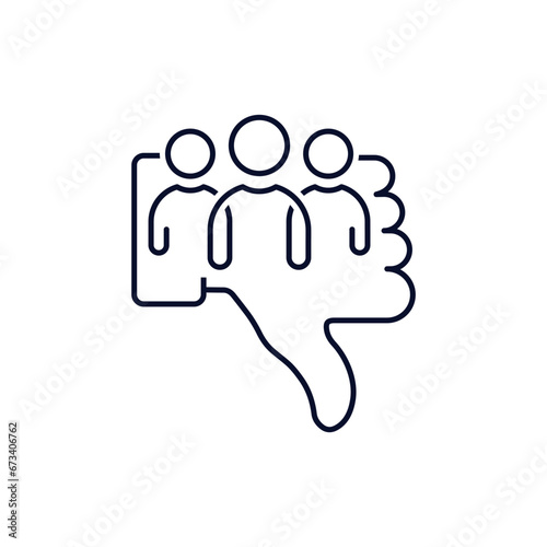 Bad specialists. Low quality work. A group of crooks and deceivers. Vector linear illustration icon isolated on white background.