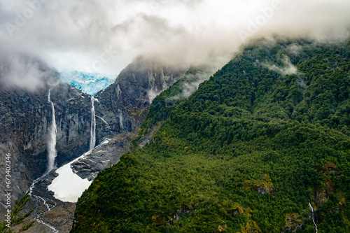 Haning glacier in Queulat National Park in Chili. photo