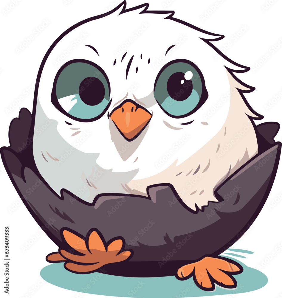 Cute cartoon bird. Vector illustration isolated on a white background. Cute cartoon bird. Vector illustration isolated on a white background.