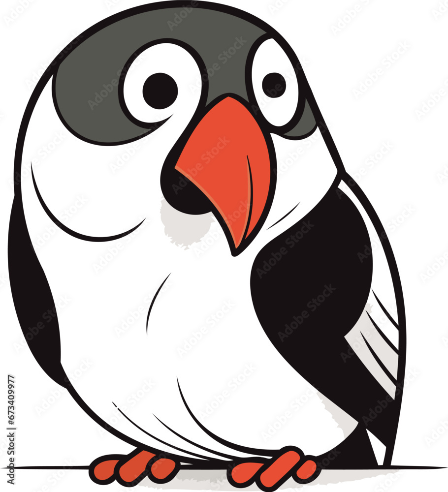Obraz premium Penguin isolated on a white background. Vector illustration of a bird.