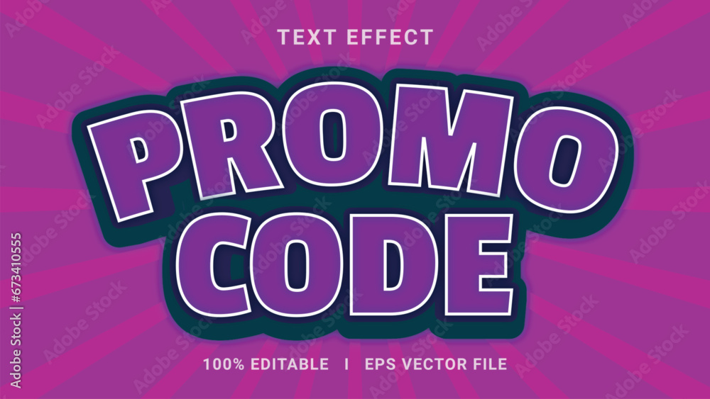 Best 3d editable promo code text effect vector graphic style