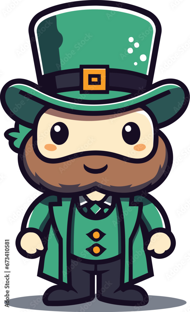 Obraz premium Irish Leprechaun Mascot Character Vector Illustration.