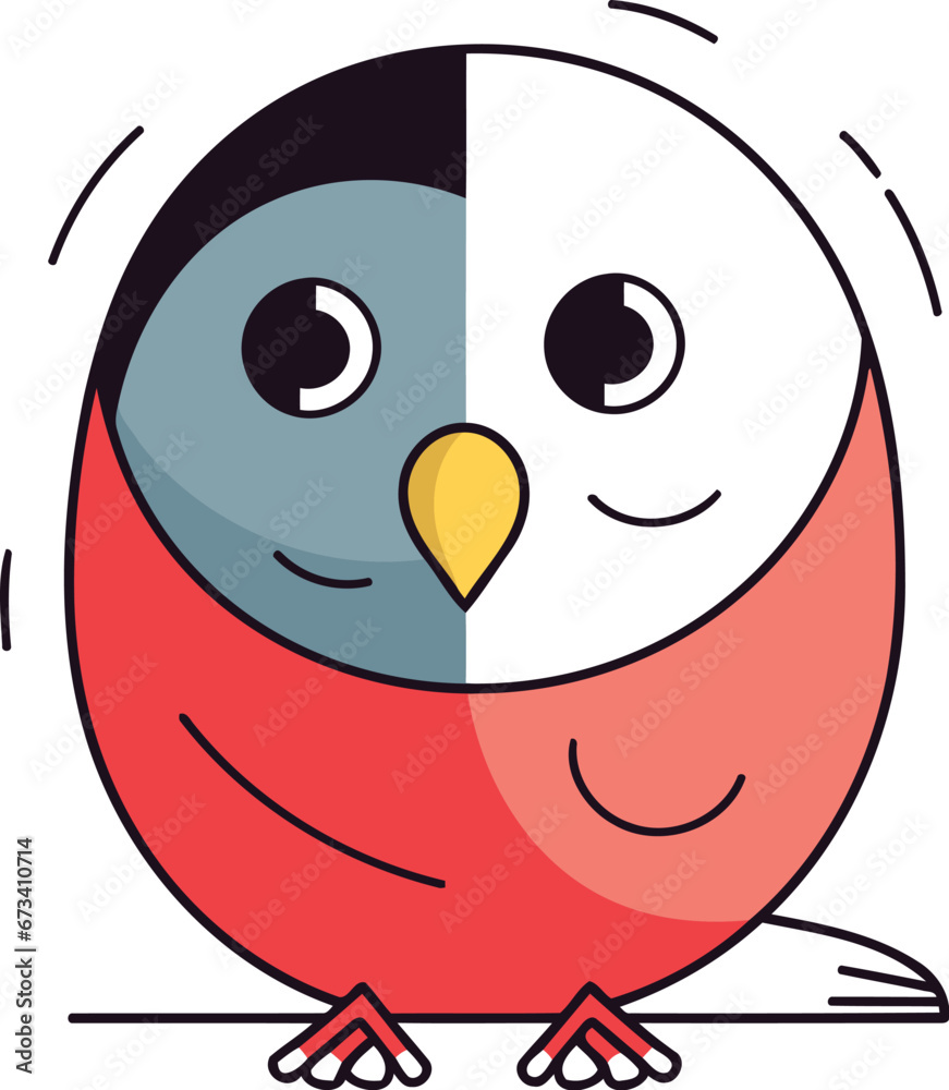 Cute cartoon bird in flat style. Vector illustration isolated on white background. Cute cartoon bird in flat style. Vector illustration isolated on white background.