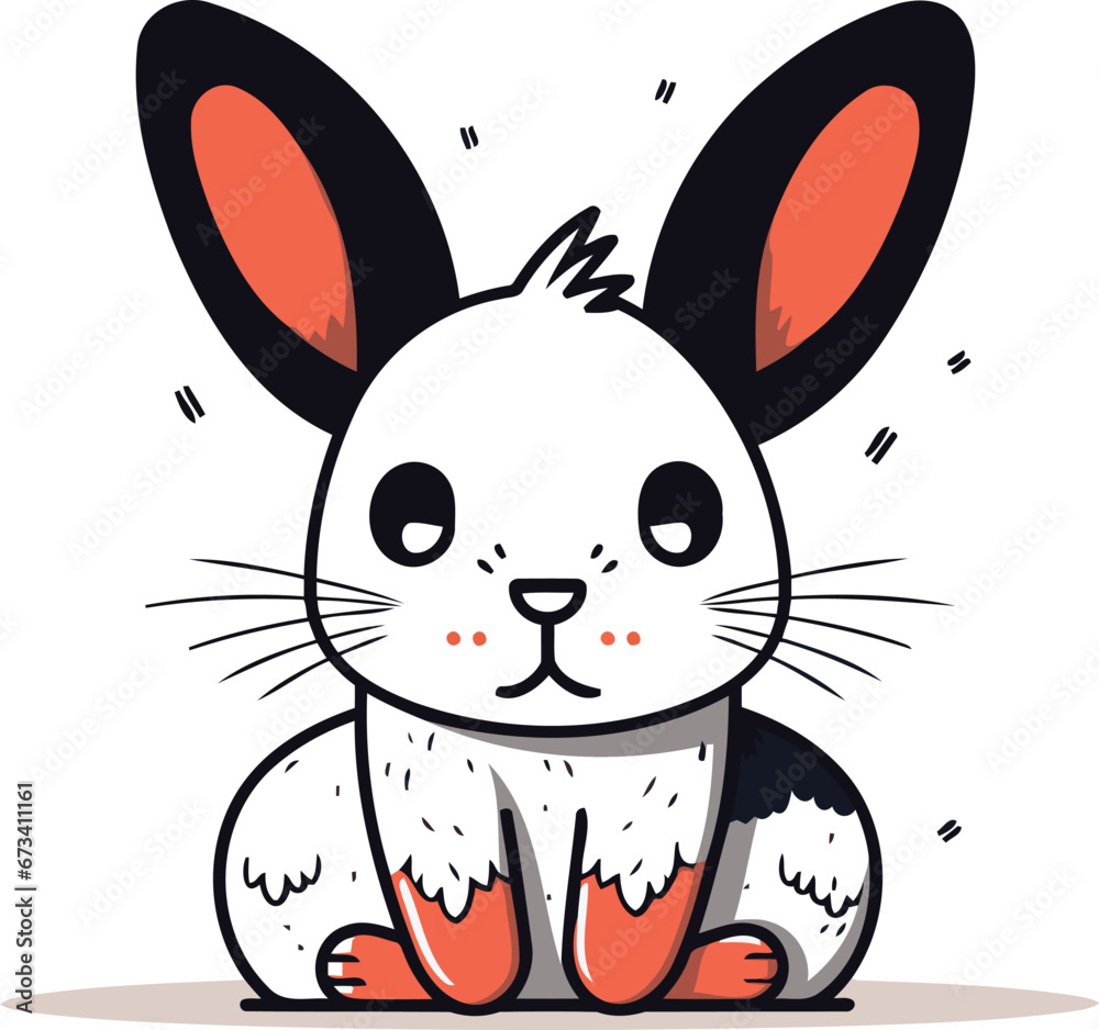 Cute cartoon rabbit. Vector illustration isolated on a white background. Cute cartoon rabbit. Vector illustration isolated on a white background.