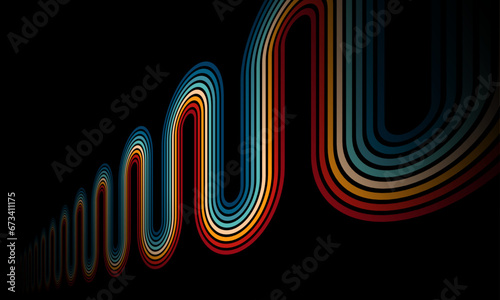 Vintage Striped Backgrounds, Posters, Banner Samples, Retro Colors from the 1970s 1900s, 70s, 80s, 90s. retro vintage 70s style stripes background poster lines. shapes vector design graphic 1980s