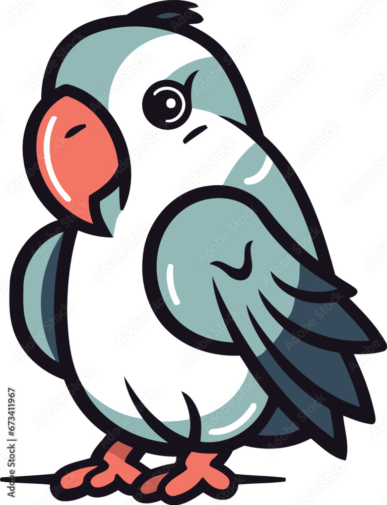Cute parrot isolated on a white background. Vector illustration. Cute parrot isolated on a white background. Vector illustration.