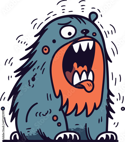 Wallpaper Mural Funny cartoon monster. Hand drawn vector illustration in doodle style. Torontodigital.ca