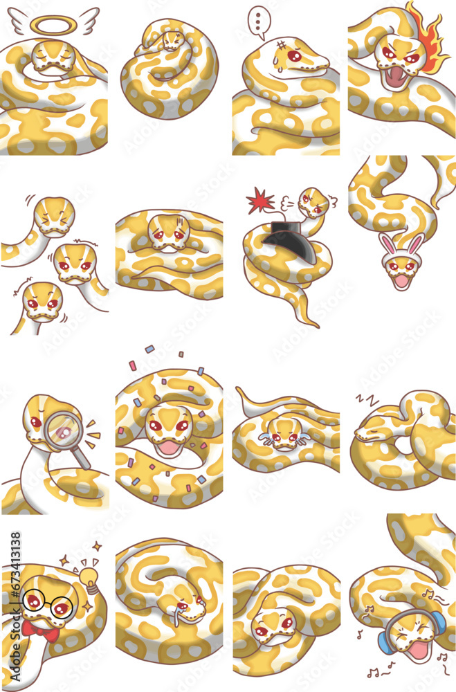 Fototapeta premium Ballpython snake albino