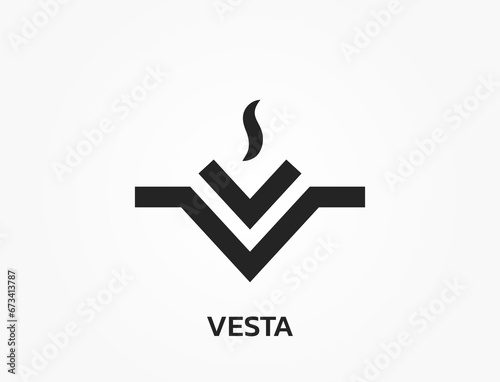vesta astrology symbol. zodiac, astronomy and horoscope sign. isolated vector image