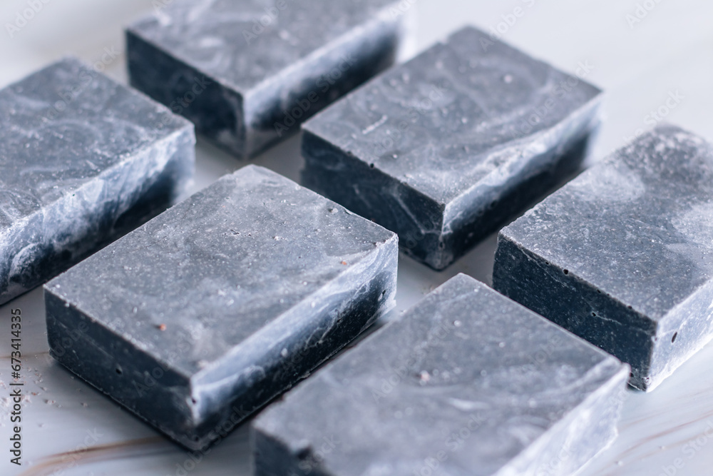 Grey handmade cold process soap made with natural oils Grey handmade cold process soap made with natural oils
