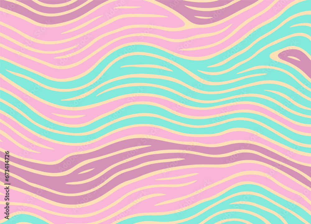 Trendy dynamic simple minimal meander wavy lines background. Abstract retro style groovy doodle modern aesthetic contemporary pattern backdrop. - obrazy, fototapety, plakaty 