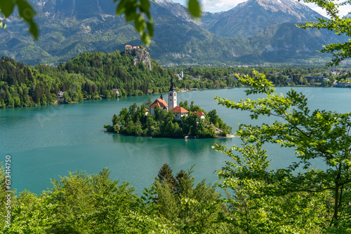 Lake Bled in summer, Slovenia photo