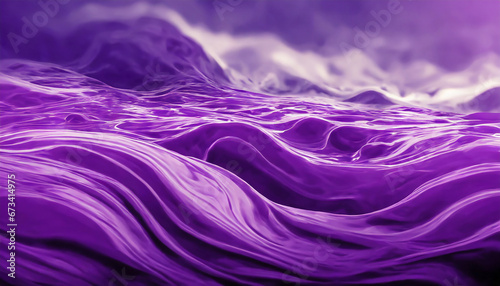 Abstract background of liquid purple waves surface