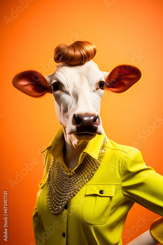 cow in a beautiful outfit