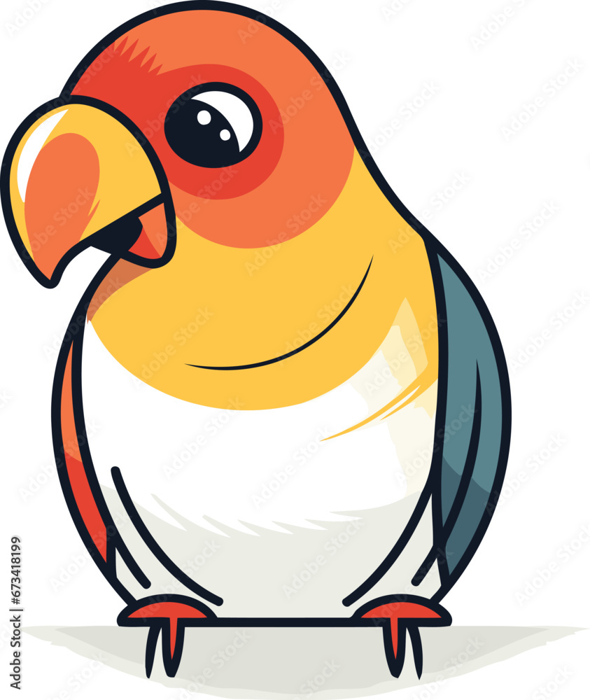 Parrot vector illustration. Isolated parrot on white background. Parrot vector illustration. Isolated parrot on white background.
