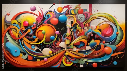 A riot of colors and shapes in an abstract masterpiece that leaves you in awe.