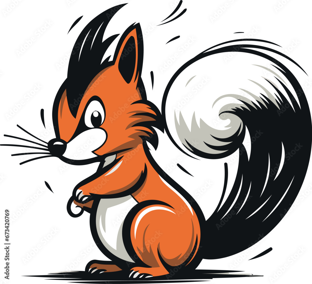 Squirrel. Vector illustration of a squirrel with a nut in his paws. Squirrel. Vector illustration of a squirrel with a nut in his paws.