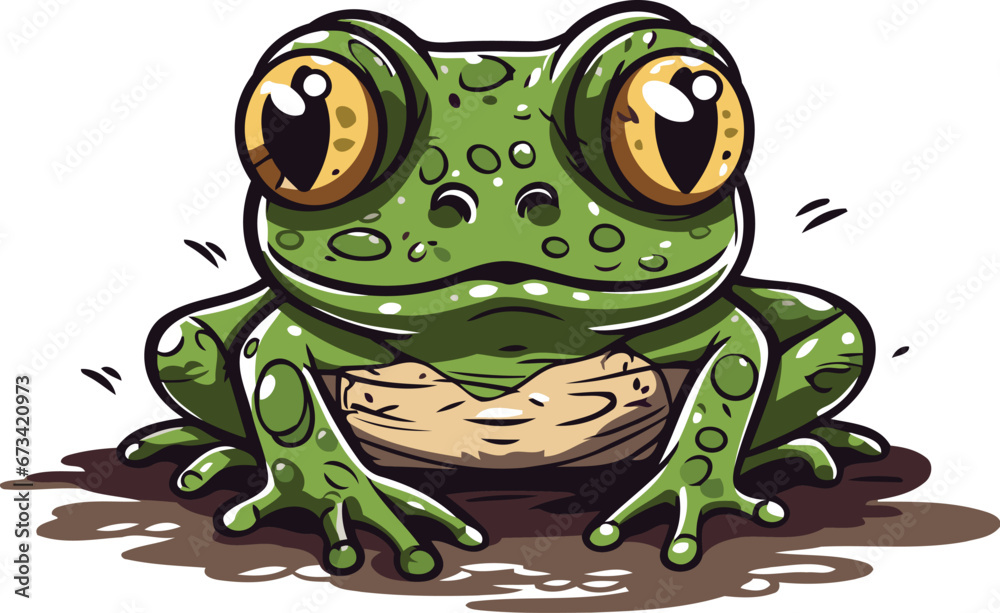 Fototapeta premium Frog. Vector illustration. Isolated on a white background.