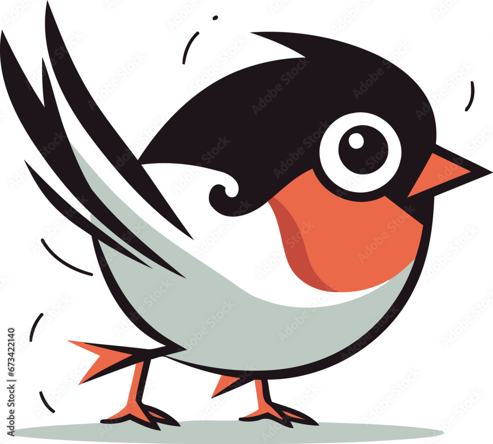 Bullfinch bird isolated on a white background. Vector illustration. Bullfinch bird isolated on a white background. Vector illustration.