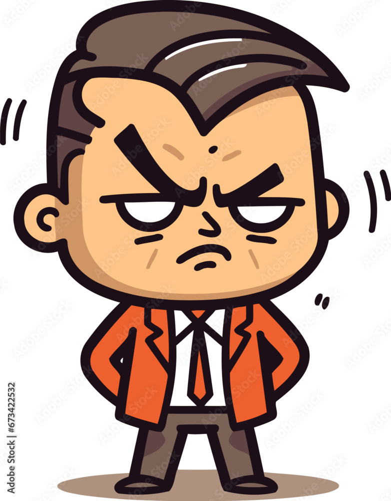 Angry Boss Retro Cartoon Vector Illustration Angry Boss Retro Cartoon Vector Illustration