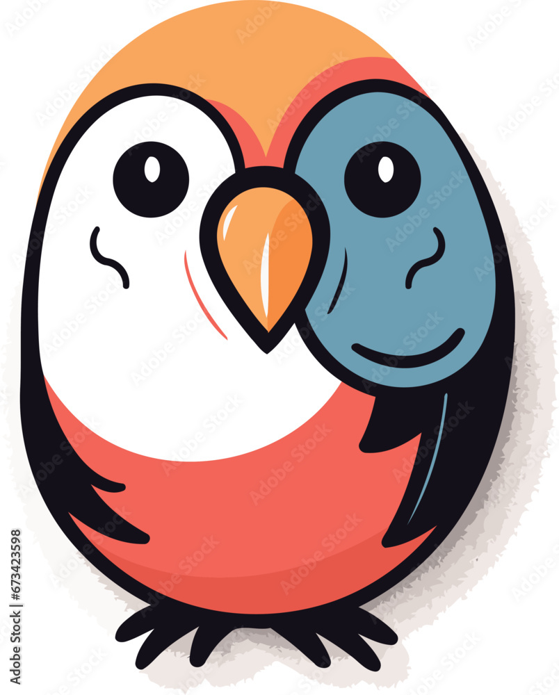 Obraz premium Cute cartoon penguin on a white background. Vector illustration.