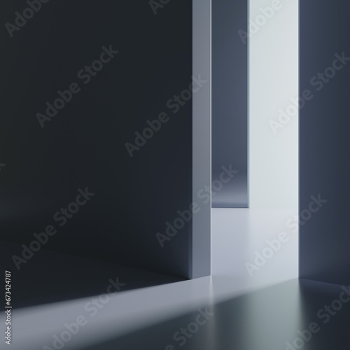 Elegant empty background. Abstract light coming from wall luxurious template environment for product display. Podium for beauty products. studio background for product presentation. 3D Rendering
