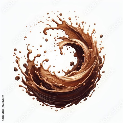 liquid spray coffee splash isolated on white background