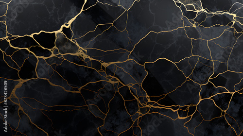 Black and gold marble texture design for cover book or brochure, poster, wallpaper background or realistic business and design artwork generativ ai