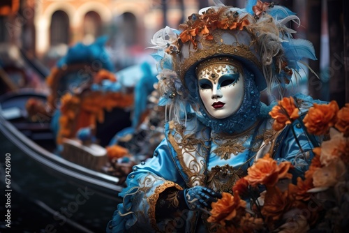 Venice Carnival Masks on Vibrant Background © Francesco