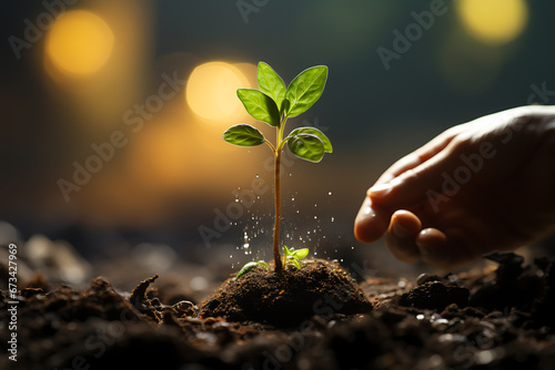 Young Plant Growing In Sunlight