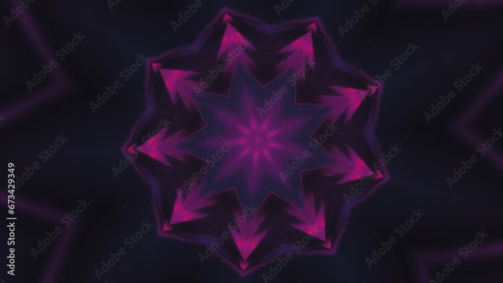 Abstract background. Fractal design. Kaleidoscope effect. Colorful neon purple pink ornament glass refraction motion in captivating art. Abstract background. Fractal design. Kaleidoscope effect. Colorful neon purple pink ornament glass refraction motion in captivating art.