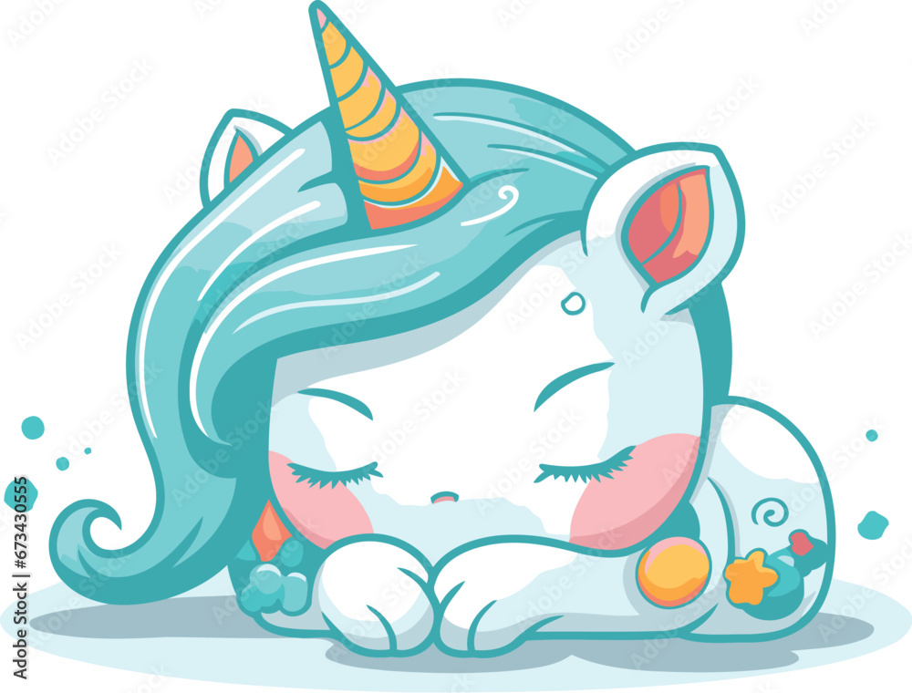 Cute cartoon unicorn isolated on a white background. Vector illustration. Cute cartoon unicorn isolated on a white background. Vector illustration.