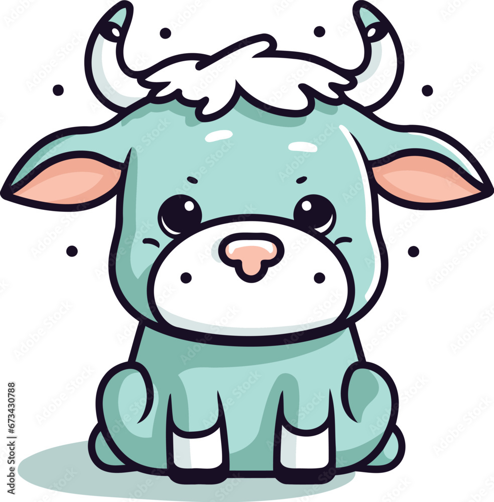 Cute cartoon cow. Vector illustration. Isolated on white background. Cute cartoon cow. Vector illustration. Isolated on white background.