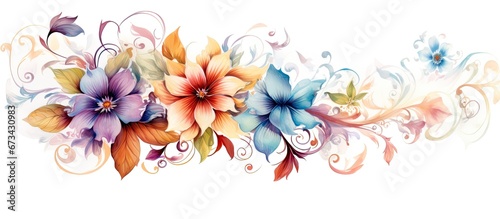Floral and curvaceous designs featuring watercolor and pencil art photo