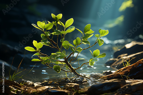 Young Plant Growing In Sunlight