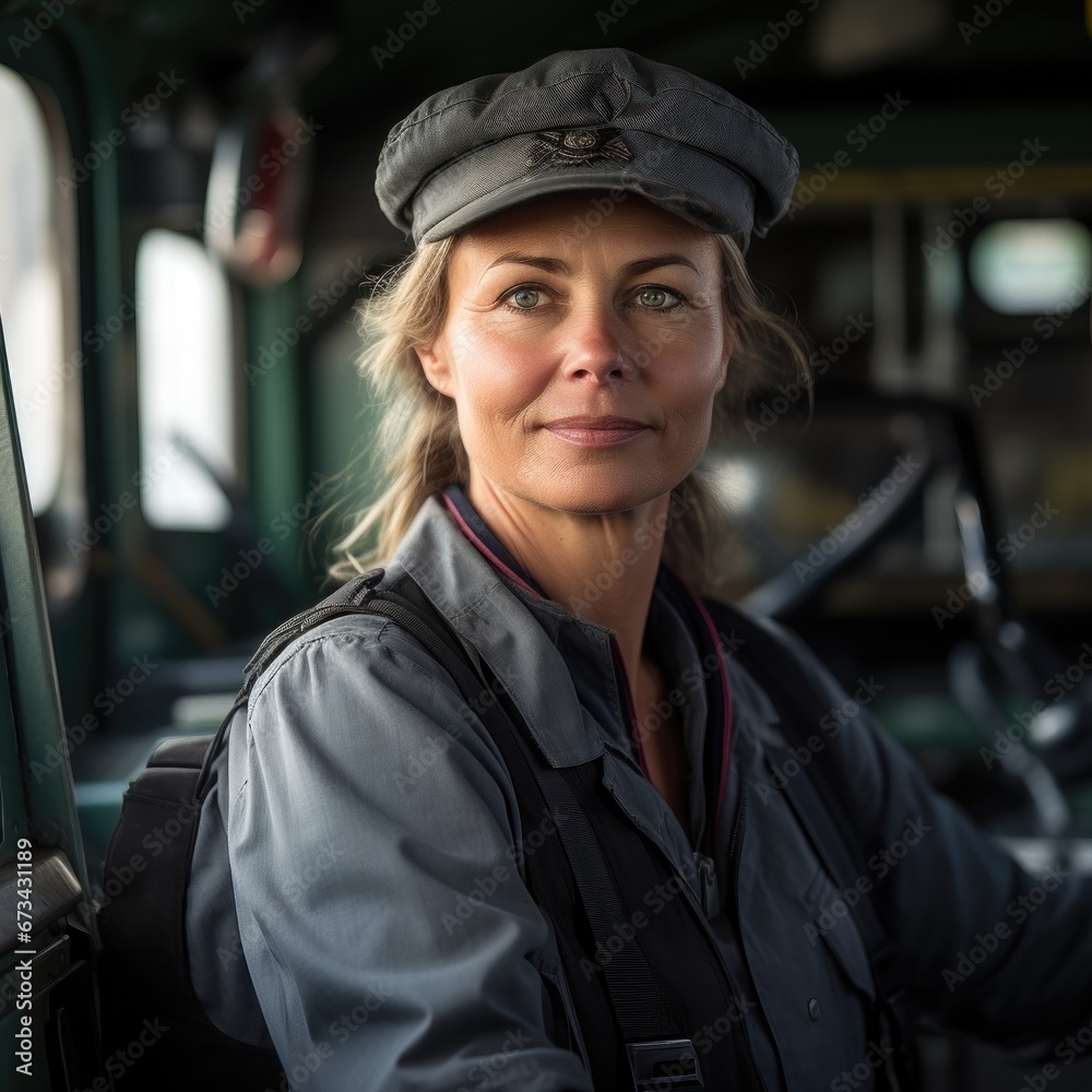 portrait of a woman train driver