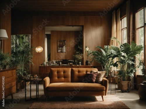 Retro modern living room.