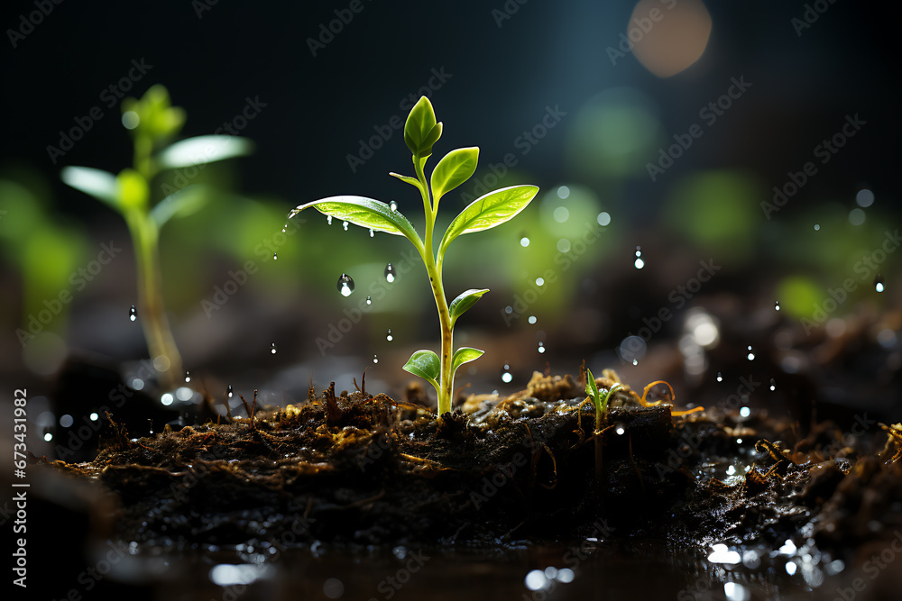 Young Plant Growing In Sunlight Young Plant Growing In Sunlight