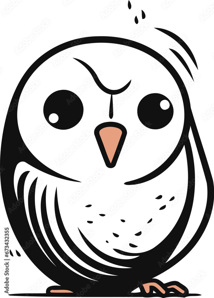 Vector illustration of a cute cartoon owl. isolated on a white background. Vector illustration of a cute cartoon owl. isolated on a white background.