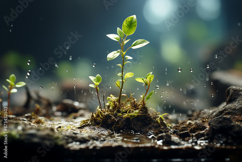 Young Plant Growing In Sunlight