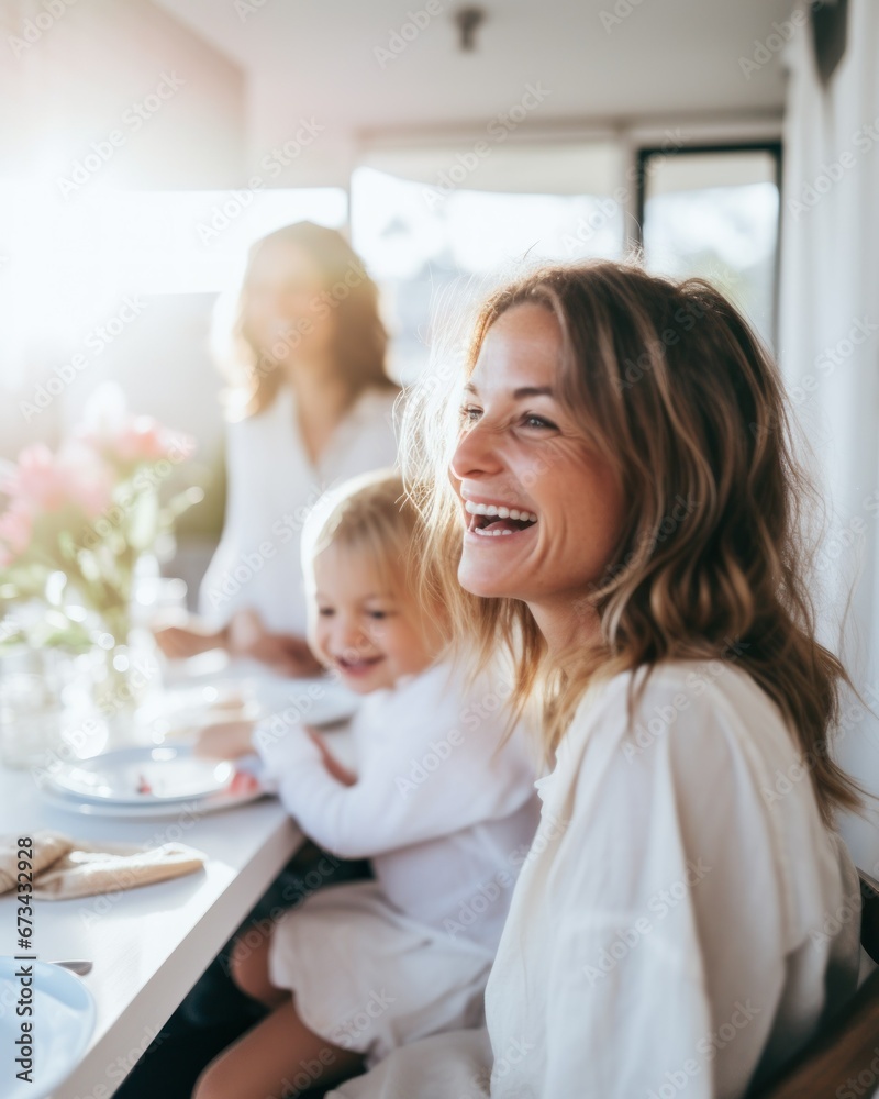 Happy family having breakfast Happy family having breakfast