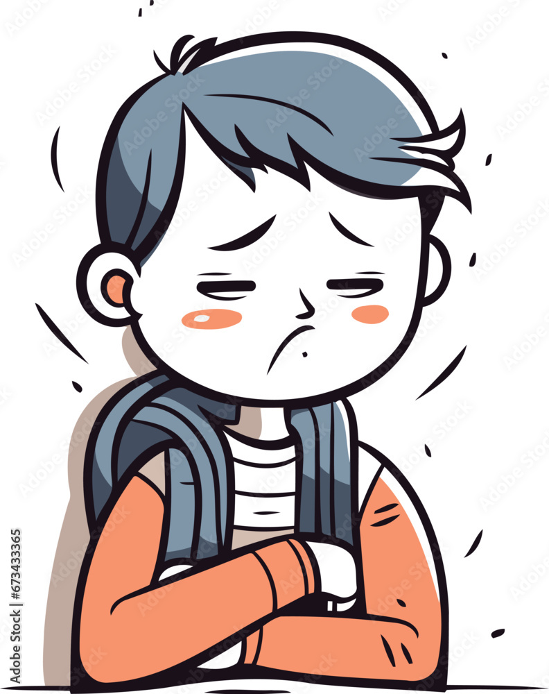 Boy Crying Cartoon Vector Illustration of Sad Kid Boy Character Boy Crying Cartoon Vector Illustration of Sad Kid Boy Character