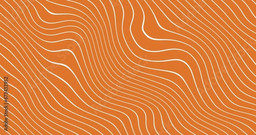 Abstract thin white color wavy line over orange color background. wavy lines flowing grey white background seamless loop. flat animated motion graphic background.