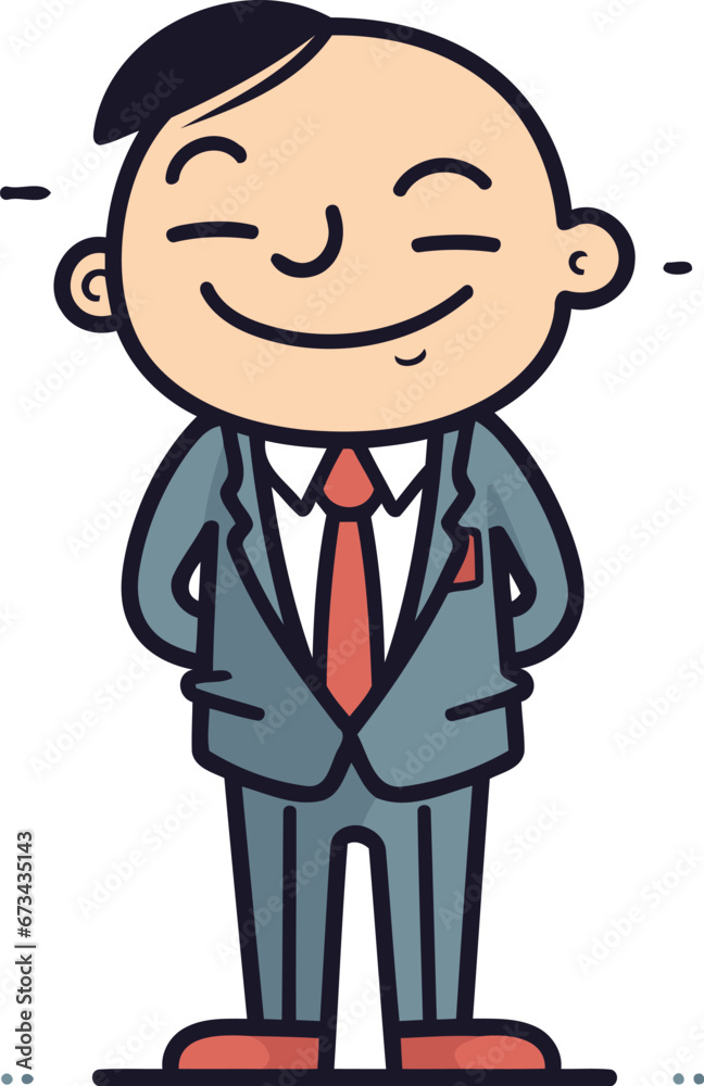 Businessman Smiling Vector Cartoon Illustration Businessman Smiling Vector Cartoon Illustration